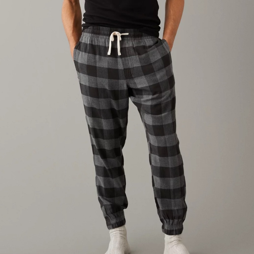 American Eagle Buffalo Check Plaid Flannel Jogger Pajama Lounge Pants Size Large